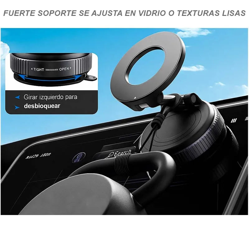 Soporte Magnético con Succión al Vacío