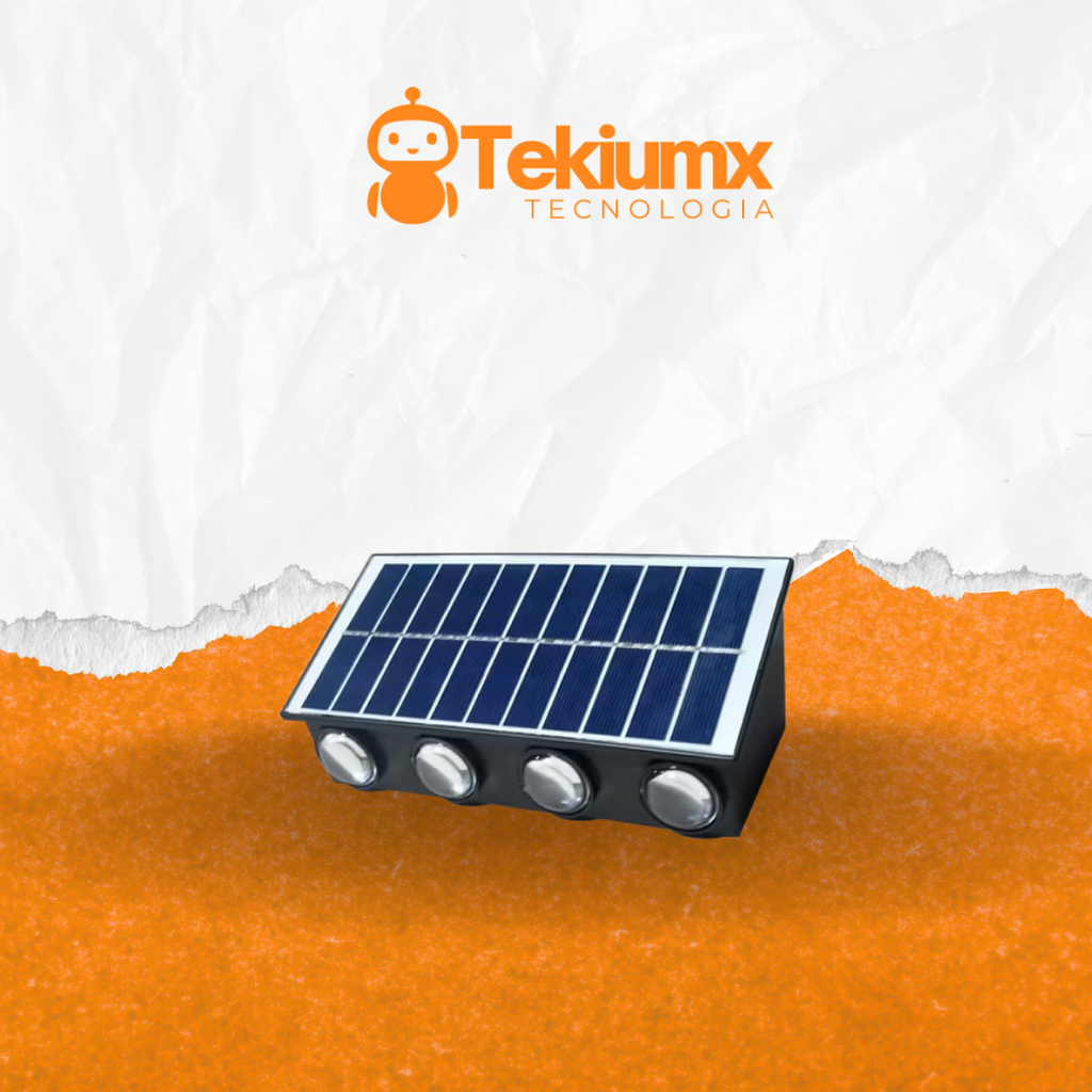 Lámpara solar de pared exterior con 8 LED