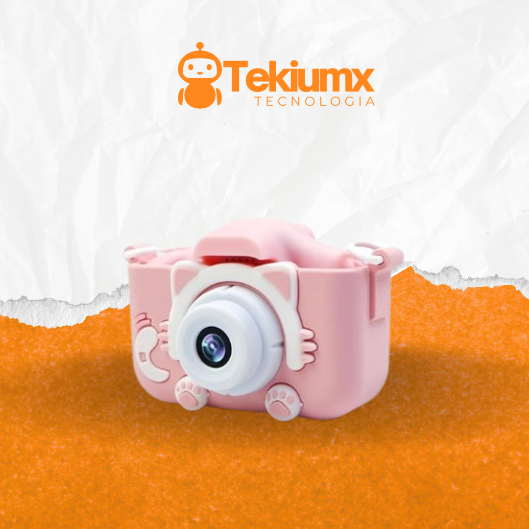 Cámara para Niños con Correa 1080P 2,0 Pulgadas Rosa Gato