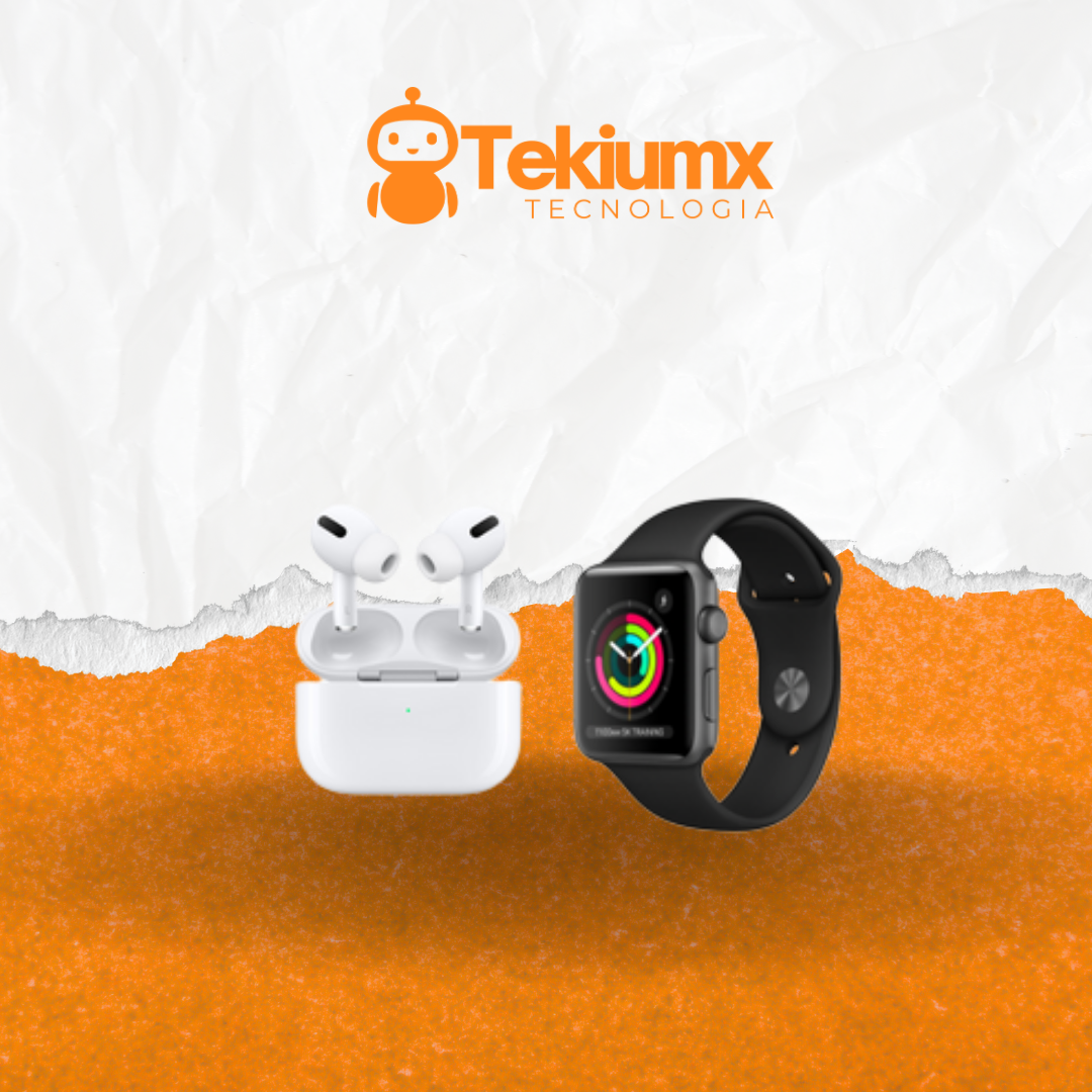 Smartwatch negro+ Airpods (reloj inteligente)