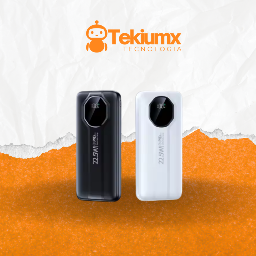 Power Bank 10000 mAh PD 22,5W con Cables Integrados – Potencia Total en la Palma de tu Mano