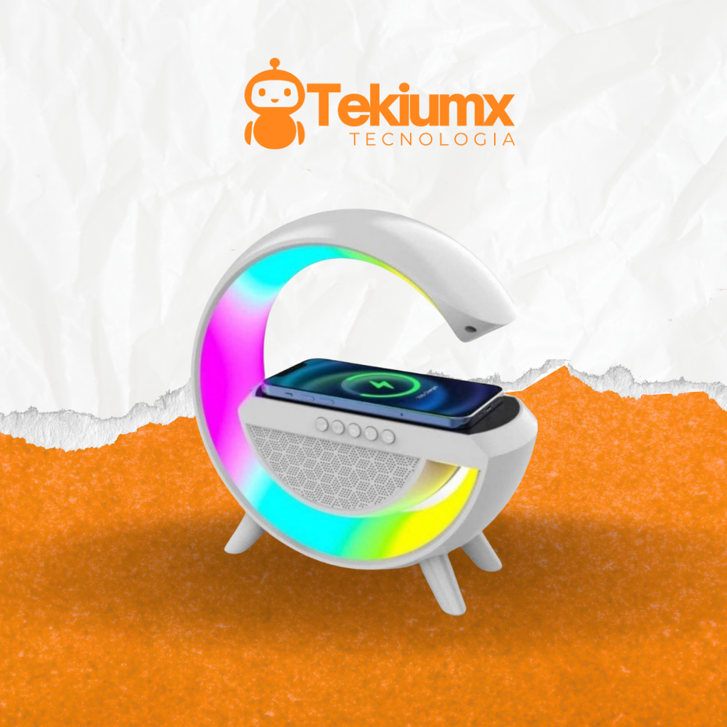 Altavoz Bluetooth G - Cargador inalámbrico + Lámpara LED + Reloj despertador