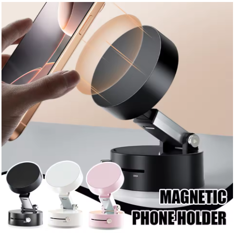 Soporte Magnético al Vacío 360° – Ventosa Fuerte y Plegable para Teléfono Móvil