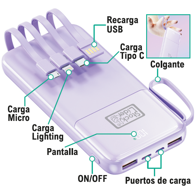Powerbank carga rápida 10.000mAh