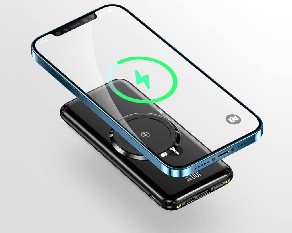 Powerbank carga inalámbrico y cables 12000mAh